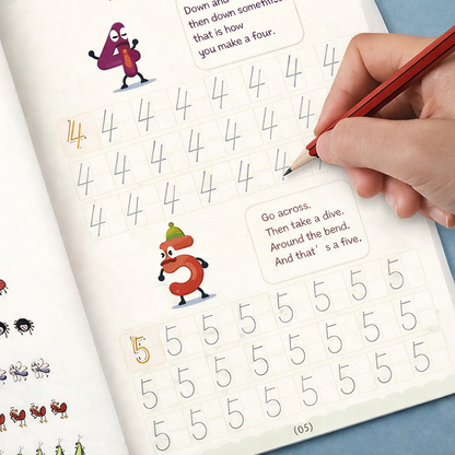 Relivica™ Little Writers Learning Kit (4 Books,1 Pen,1 Grip,10 Refill)
